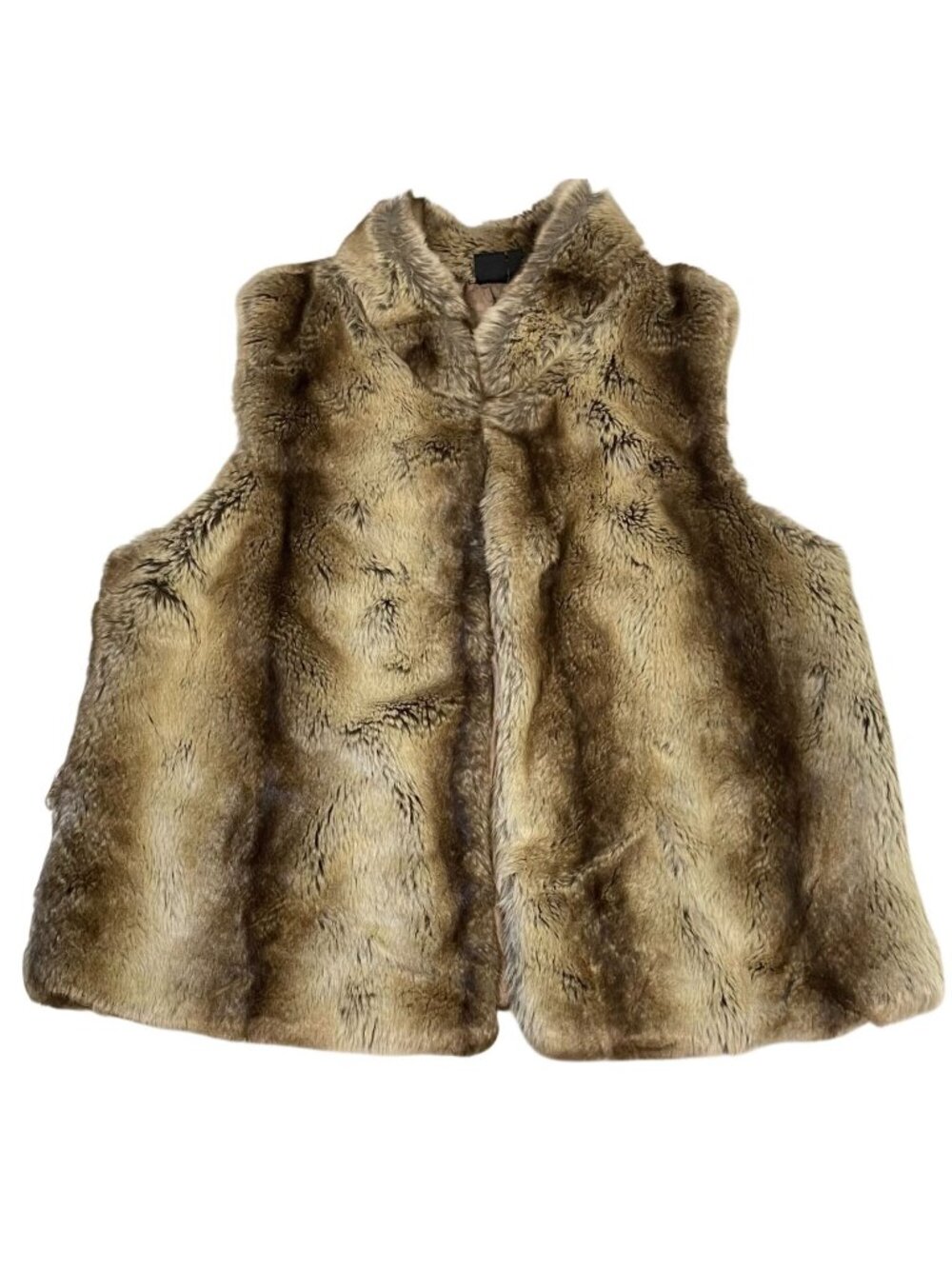 Woodland Cashmere Blend Vest XL Brown Faux Fur Quiet Luxury Mob Wife Layers